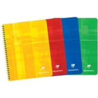 Clairefontaine A5+ Spiraalschrift Kleurenassortiment Gelamineerde kartonnen kaft Geruit 60 Vellen