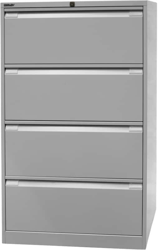 Armoire de classement Bisley Acier 4 Tiroirs Verrouillable 800 x 622 x 1321 mm Gris clair