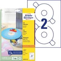 Étiquettes CD/DVD AVERY Zweckform L6043-25 adhésif A4 Blanc 25 Feuilles de 2 Étiquettes