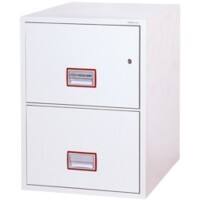 Armoire de classement Phoenix World Class Vertical Fire File Serrure à clé 49 l per drawer FS2252K Blanc