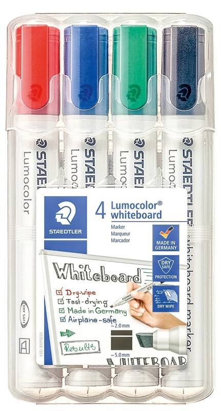 STAEDTLER Lumicolor Beitelpunt Kleurenassortiment Pak van 4