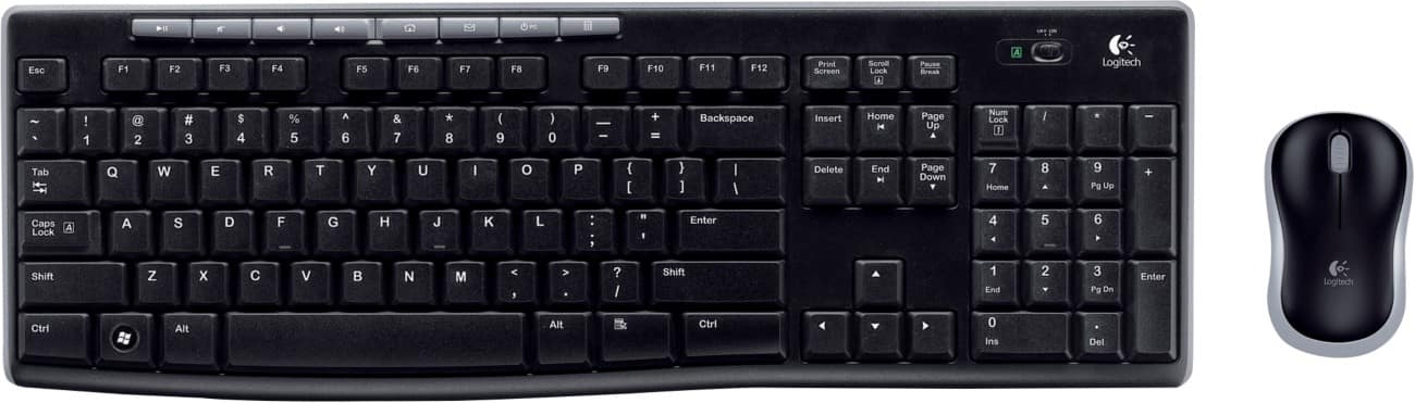 Clavier et souris Wireless Combo Logitech Sans fil QWERTZ Noir MK270
