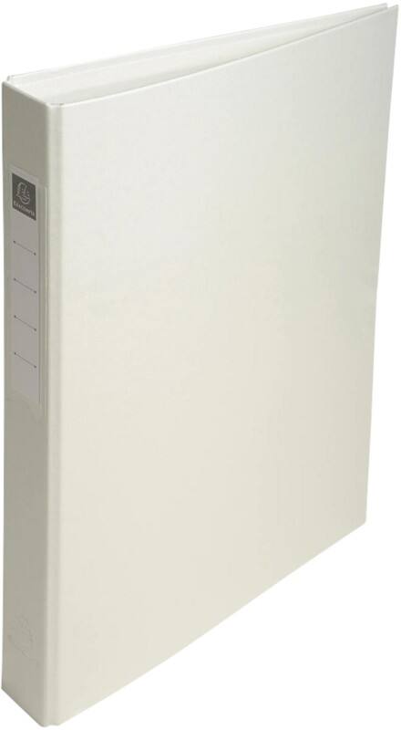 Classeur Exacompta 25 mm Carton, PP (Polypropylène) A4 4 Anneaux Blanc