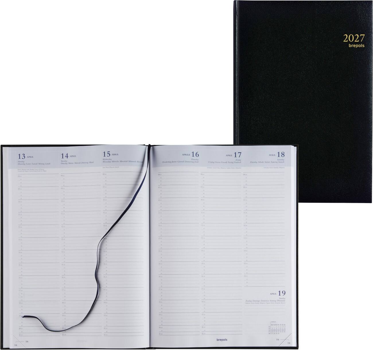 Agenda de bureau Brepols Omega Lima A4 1 Semaine sur 2 pages 2022 Noir