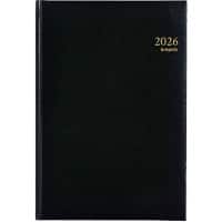Agenda Brepols Omega 2026 1 Semaine sur 2 pages Allemand, Anglais, Français, Italien, Néerlandais, Espagnol Noir 0,030,1256,01,6,0