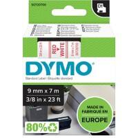 DYMO D1 S0720700 Lettertape Polyester 40915 Zelfklevend Rood op Wit 9 mm x 7 m