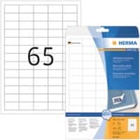 Étiquettes repositionnables HERMA 4212 Blanc Rectangulaires 1625 Étiquettes par paquet 4212