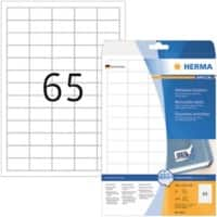 HERMA Etiketten 4212 Klevend A4 Wit 38,1 x 21,2 mm  25 Vellen à 65 Etiketten