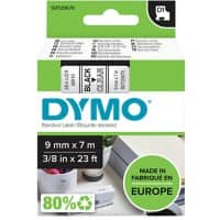 DYMO D1 Etiketteertape Authentiek 40910 2027786 Zelfklevend Zwart op Transparant 9 mm x 7 m