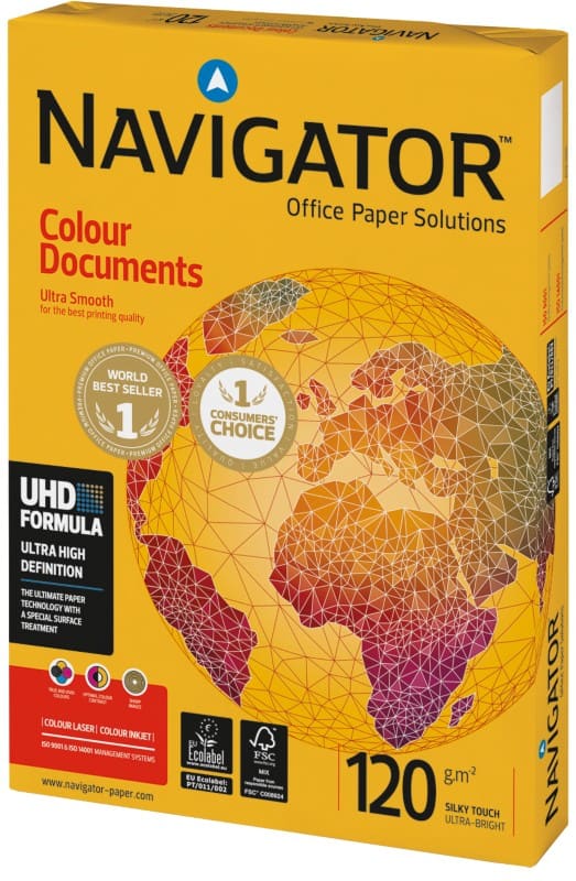 Navigator Colour Documents A4 Kopieerpapier 120 g/m² Glad Wit 250 Vellen