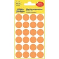 Pastilles autocollantes Avery 3173 Rond Adhésif Orange 18 x 18 mm 4 Feuilles de 24 Étiquettes