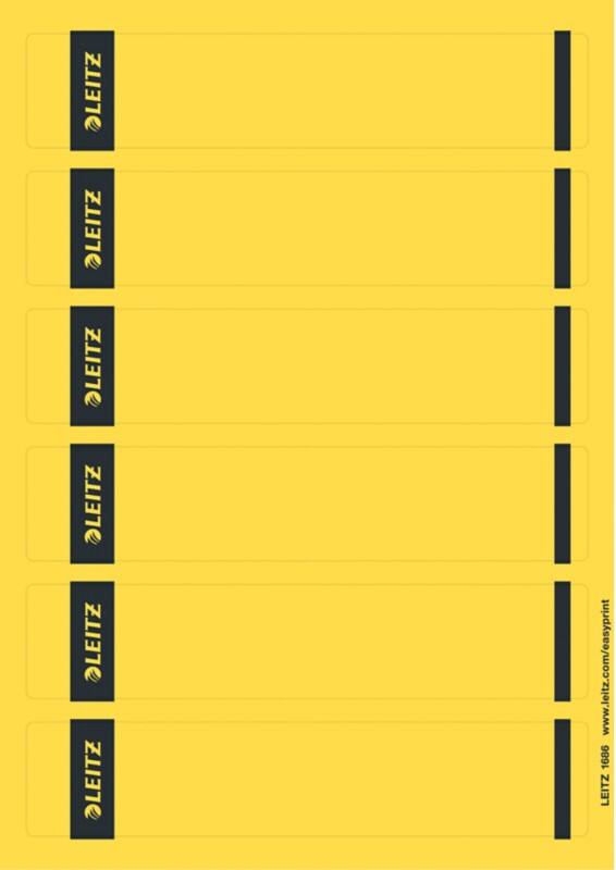 Étiquettes adhésive de dos imprimables PC Leitz 1686 pour classeurs à levier Leitz 1050 jaune 39 x 192 mm 150 unités