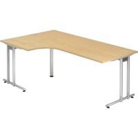 Hammerbacher Matrix VNS Niet hoogteverstelbaar Hoekbureau Vrije vorm Ahorn C-Voet 2.000 (B) x 1.200 (D) x 740 (H) mm Spaanplaat, Staal