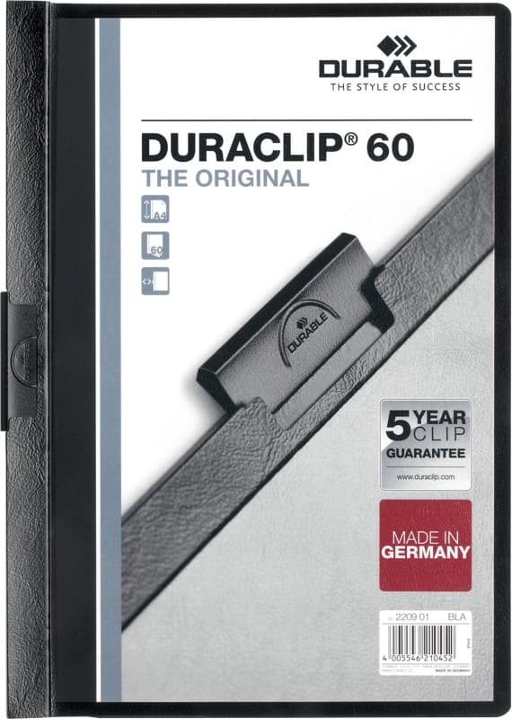 DURABLE DURACLIP Klemmap 60 Vellen A4 Zwart