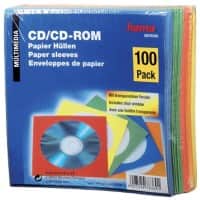 Hama CD-/DVD hoezen 00078369 Papier Blauw, Groen, Rood, Oranje, Geel 1 x CD/DVD 100 Stuks