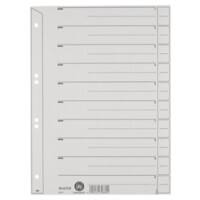 Intercalaires Leitz Alpha 1 à 10 A4 extra large Gris 10 intercalaires Carton 6 Perforations 60970085 100 Unités