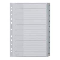 Intercalaires Leitz 1280 A4 extra large Gris 10 intercalaires Perforé PP 1 à 10