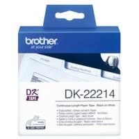 Étiquettes Brother DK-22214 d’origine en continu Autocollantes Noir sur blanc 12 mm x 30,5 m