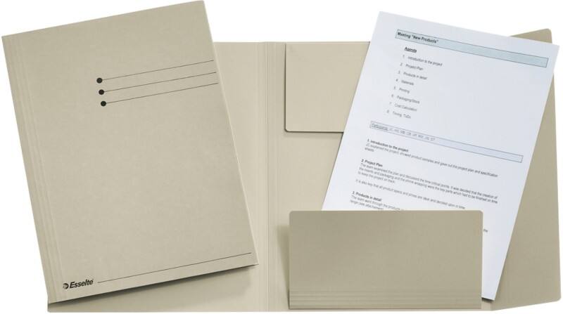 Esselte Manilla 3-klepsmap 1033307 A4 Grijs Gerecycled Karton 250 Vel 24 x 31,8 x 2 cm 50 Stuks