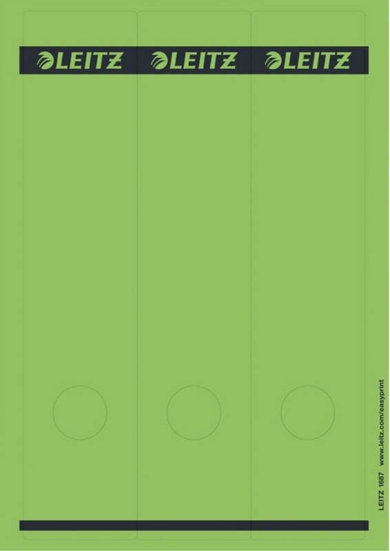 Étiquettes adhésive de dos imprimables PC Leitz 1687 longue pour classeurs à levier Leitz 1080 vert 62 x 285 mm 75 unités
