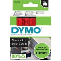 DYMO D1 Etiketteertape Authentiek 40917 S0720720 Zelfklevend Zwart op Rood 9 mm x 7 m