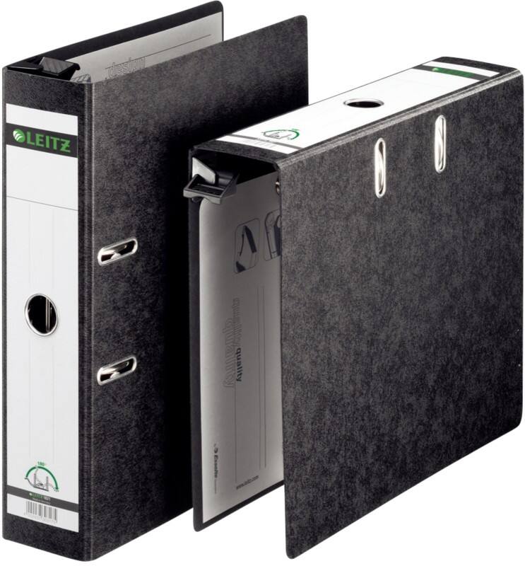 Leitz 180° Breed Classeur A4 80 mm Zwart 2 Ringen 1821 Karton Wolkenmarmer Staand Gerecycled