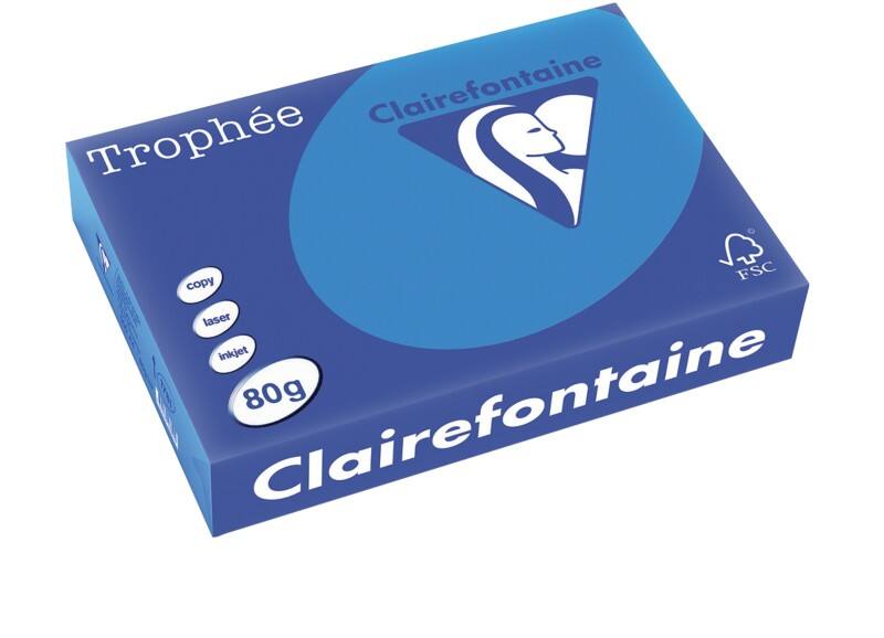 Papier couleur Trophee A4 Clairefontaine Bleu 80 g/m² Mat 500 Feuilles