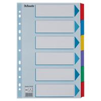 Intercalaires Esselte Vierge A4 Assortiment 6 intercalaires Carton 11 Perforations 100168