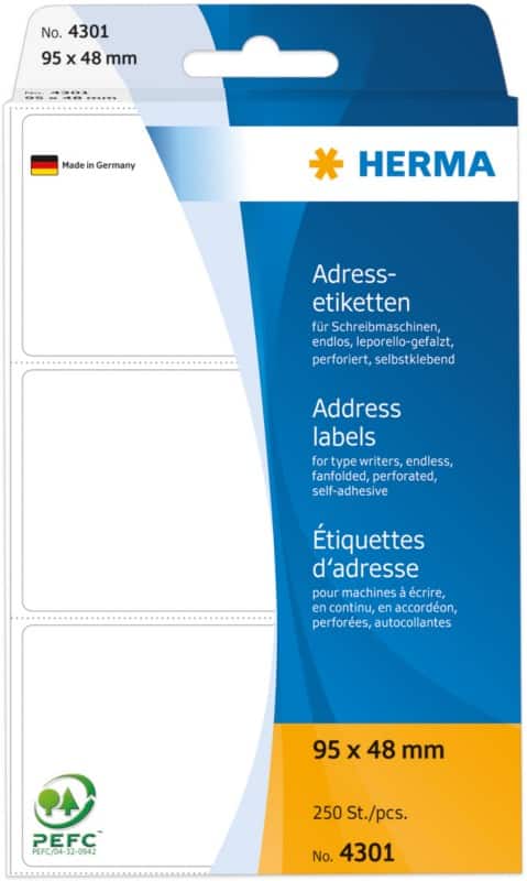 HERMA Adresetiketten 4301 250 à Etiketten