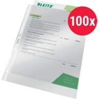 Leitz Premium Showtassen A4 Glashelder Transparant 80 micron PVC (Polyvinylchloride) Boven 4 Gaten 100 Stuks