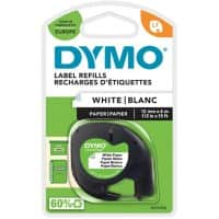 Dymo LT S0721510 / 91200 Authentiek LetraTag Paper Labeltape Zelfklevend Wit 12 mm x 4m