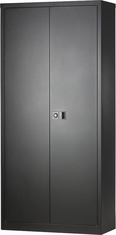 Armoire à portes battantes Bisley Métal 4 Étagères Verrouillable 914 x 400 x 1950 mm Noir