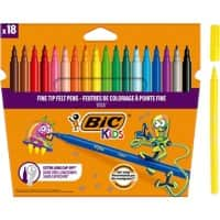 BIC Visa Viltstiften Ronde punt Kleurenassortiment 18 Stuks