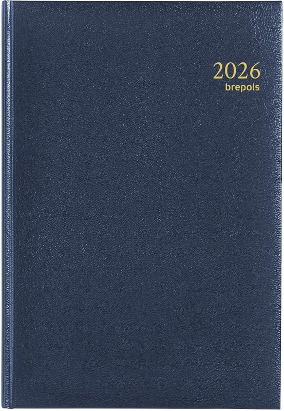 Agenda Brepols Minister Lima 2026 A5 1 Jour par page Allemand, Anglais, Français, Italien, Néerlandais, Espagnol Bleu 0,218,1256,06,6,0