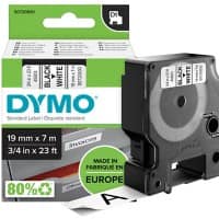 DYMO D1 Etiketteertape Authentiek 45803 S0720830 Zelfklevend Zwart op Wit 19 mm x 7 m