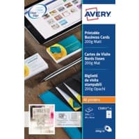 AVERY Zweckform Quick and Clean Visitekaartjes 200 g/m² Wit 25 Vellen à 10 Stuks