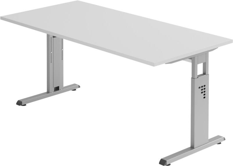 Bureau Hammerbacher Matrix VOS Hauteur ajustable Rectangulaire Gris C-Pied 1600 (L) x 800 (P) x 850 (H) mm Acier, Aggloméré