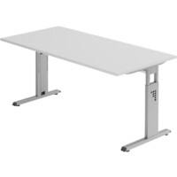 Bureau Hammerbacher Matrix VOS Hauteur ajustable Rectangulaire Gris C-Pied 1600 (L) x 800 (P) x 850 (H) mm Acier, Aggloméré