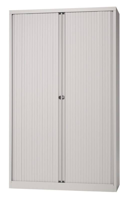 Armoire à portes coulissantes Bisley EuroTambour Métal 4 Étagères Verrouillable 1200 x 430 x 1980 mm Gris