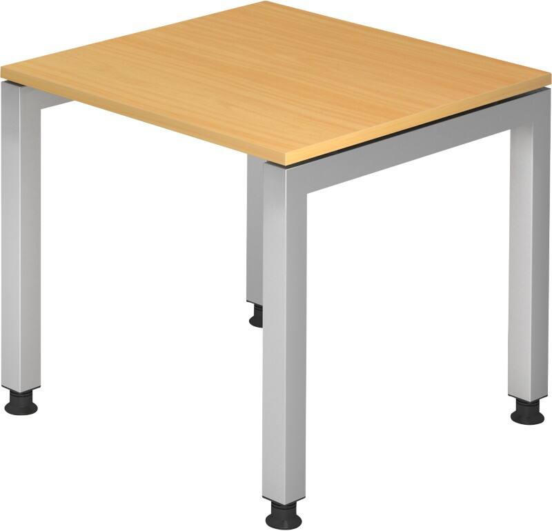 Bureau Hammerbacher J Series VJS Hauteur ajustable Rectangulaire Hêtre 4 pieds métalliques 800 (L) x 800 (P) x 760 (H) mm Acier, Aggloméré