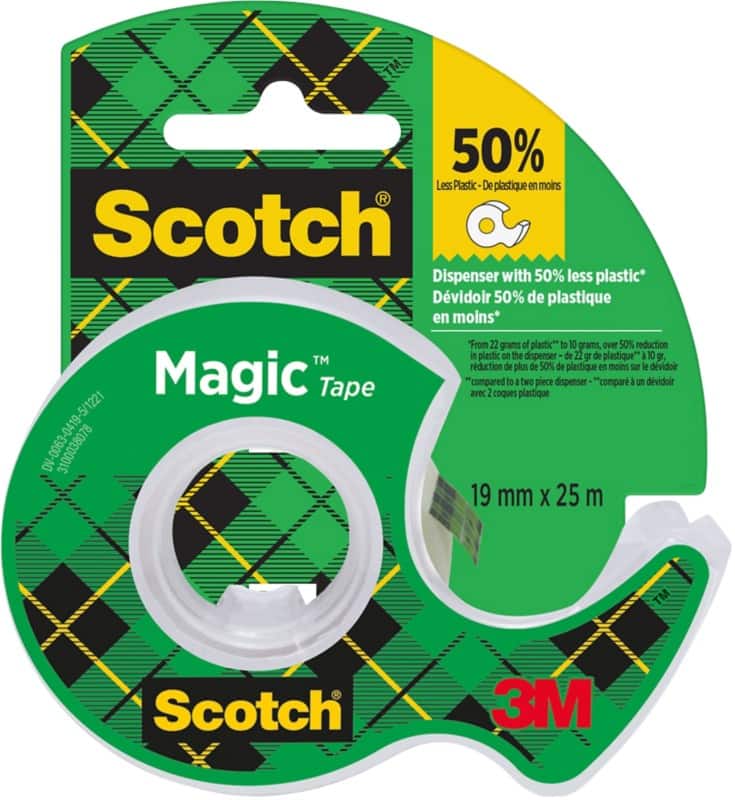 Dévidoir pour ruban adhésif Scotch Scotch Magic Transparent 19 (L) mm