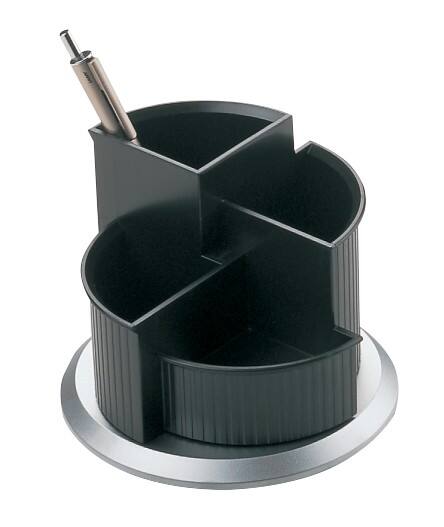 Pot à crayons helit H6220599 Polystyrène Noir, argenté 15 x 11,2 cm