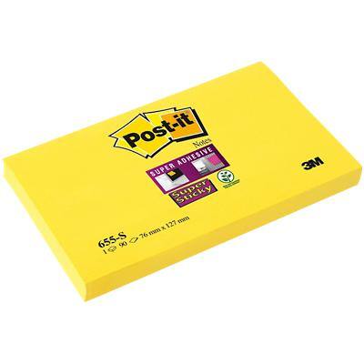 Post-it Super Sticky Notes 127 x 76 mm Geel Rechthoekig Blanco 12 blokken à 90 Vellen
