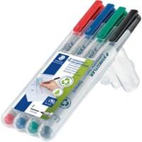 STAEDTLER Lumocolor Niet Permanent Marker Fijn Ronde Punt Kleurenassortiment 4 Stuks