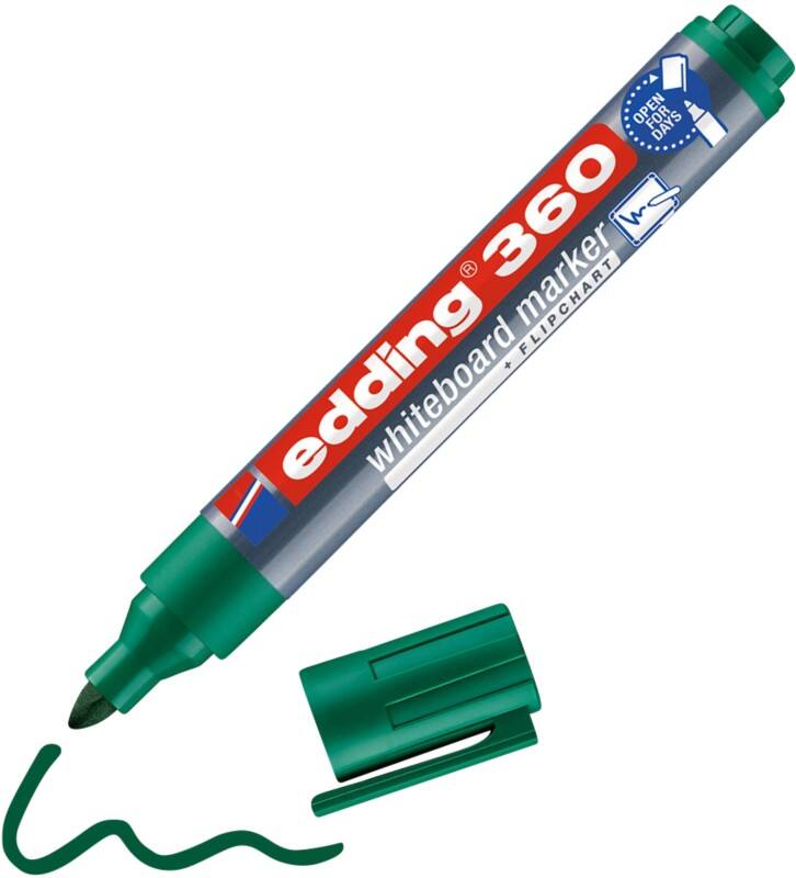 edding 360 Niet-permanent Whiteboard-marker Groen Medium Ronde punt 1,5 - 3 mm