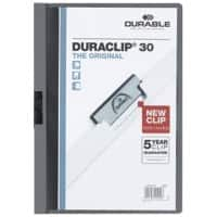 Farde à clip DURABLE Duraclip A4 Anthracite PVC Dos : 3 mm