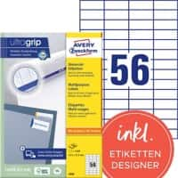 Étiquettes universelles Ultragrip AVERY Zweckform 3668 Adhésif A4 Blanc 52.5 x 21.2 mm 100 Feuilles de 56 Étiquettes