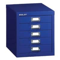 Bisley Meerladenkast 5 Lades Blauw 279 x 408 x 330 mm