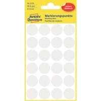 Pastilles autocollantes AVERY Zweckform 3170 Blanc Rond Ø 18 mm 4 Feuilles de 24 Étiquettes