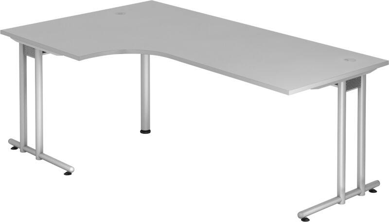 Bureau d'angle Hammerbacher Matrix VNS Hauteur pas réglable Forme libre Gris C-Pied 2000 (L) x 1200 (P) x 740 (H) mm Acier, Aggloméré